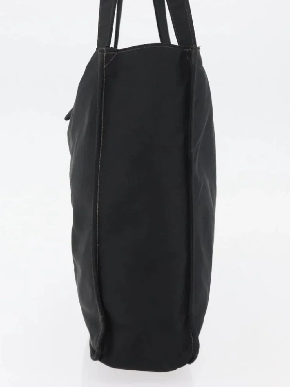 CHANEL Hand Bag Nylon Black Silver CC Auth 176247